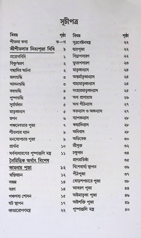 শ্রী শ্রী শ্রীতলা পূজা পদ্ধতি  Sri Sri Sritala Puja Paddhati