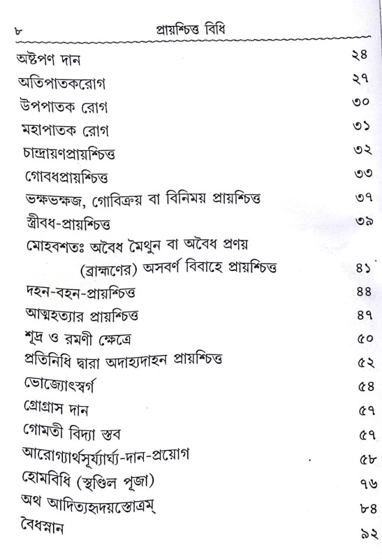 ।। প্রায়শ্চিত্ত বিধি।। Prayaschitta Biddhi