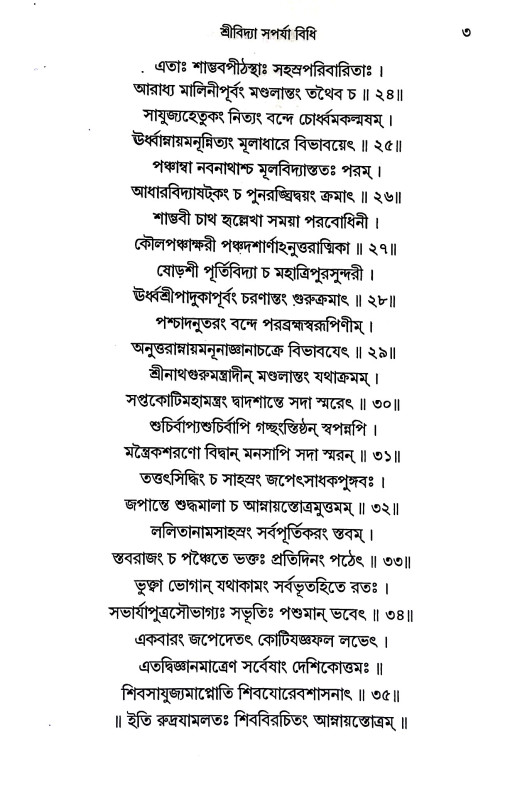 শ্রীবিদ্যা সপর্যা বিধি Sri Vidya Saparya Vidhi