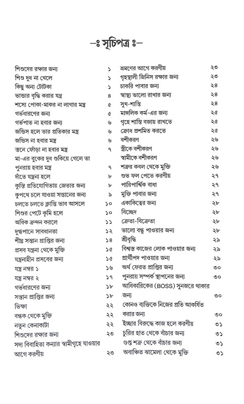 নানা সমস্যার তন্ত্র ও টোটকা Nana Samasyar Tantra o Totka
