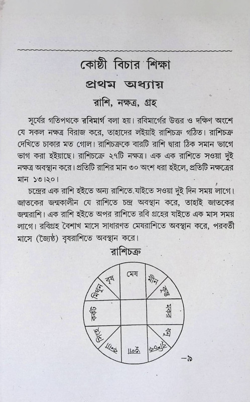 কোষ্ঠি বিচার শিক্ষা  Koṣṭhi Bicar Sikṣa