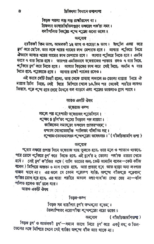 চিকিৎসা বিধানে তন্ত্রশাস্ত্র Cikitsa Bidhane Tantrasastra