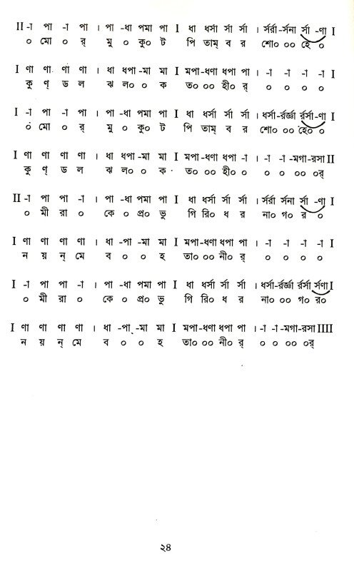 শ্রেষ্ঠ মীরার ভজন স্বরলিপি Srestha Mira Bhajan Sbaralipi