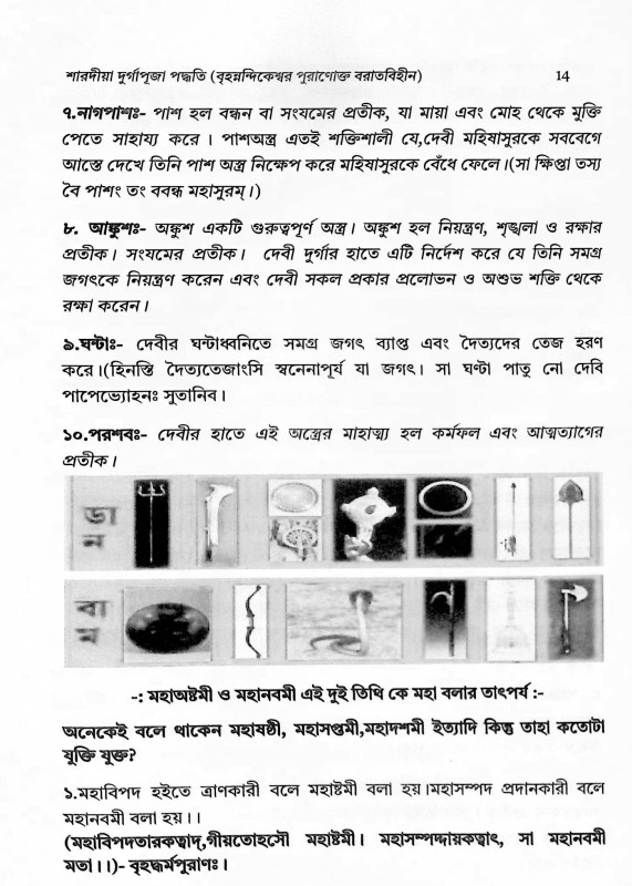 শারদীয়া দুর্গাপূজা পদ্ধতি  বৃহনন্দিকেশ্বর পুরাণোক্ত বরাতবিহীন  Shardiya Durga Puja Paddhati  Brihanandikeshwar