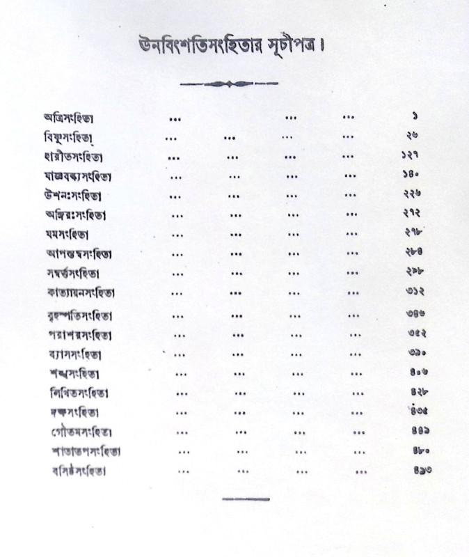 ।। ঊনবিংশতি সংহিতা।। Unabingshati Sanghita