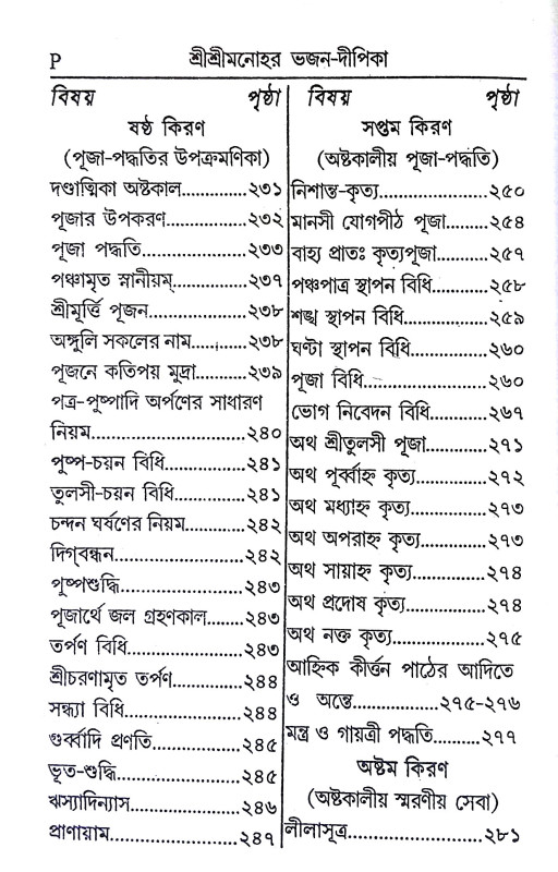 শ্রীশ্রী মনোহর - ভজন - দীপিকা Sri Sri Manohar - Bhajan - Dipika