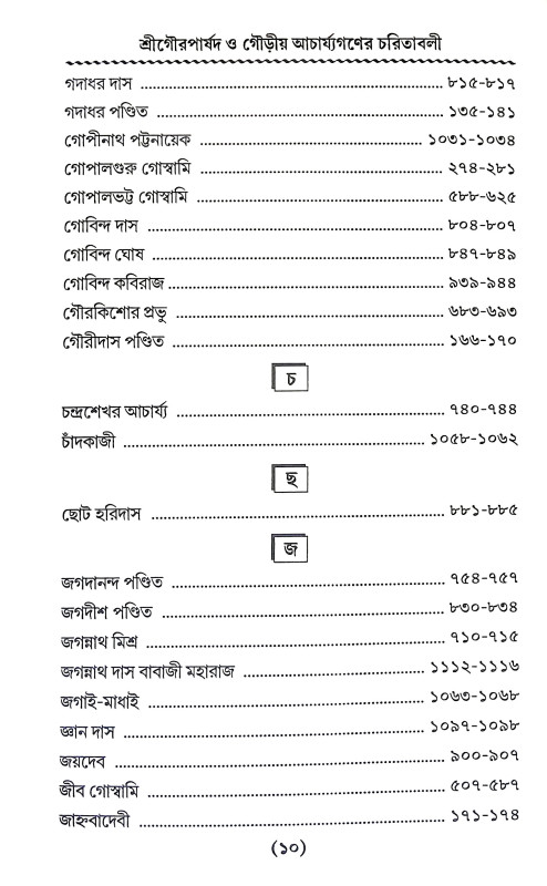 শ্রীগৌর পার্ষদ Sri Gaur Parsad