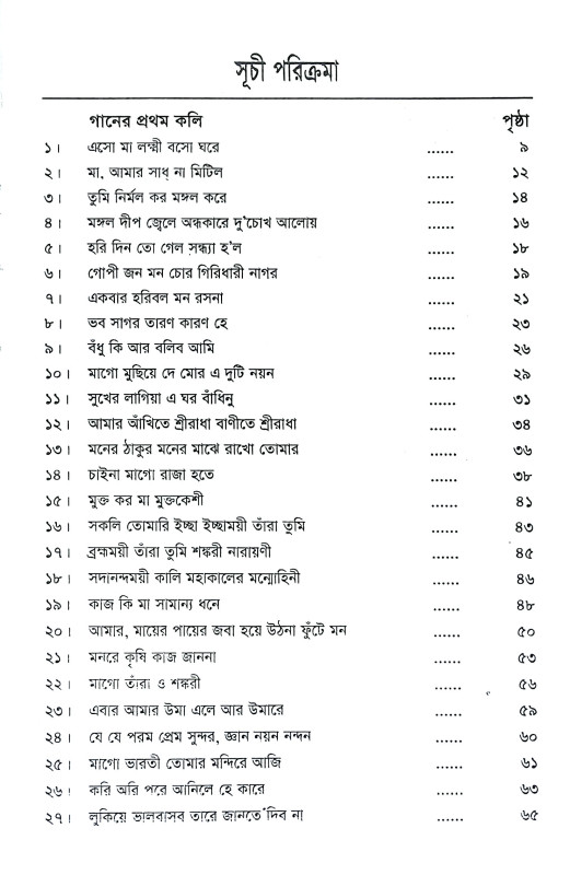 শ্রেষ্ঠ ভক্তিমূলক গানের স্বরলিপি Srestha Bhaktimulak Ganer Sbaralipi