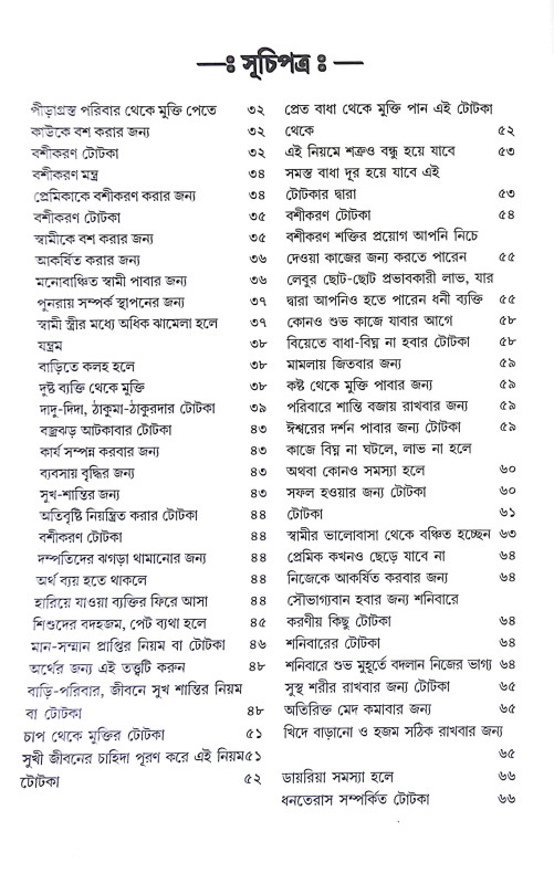 নানা সমস্যার তন্ত্র ও টোটকা Nana Samasyar Tantra o Totka